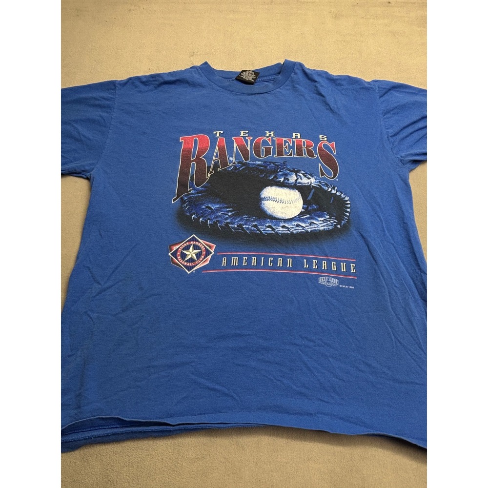 Vintage 1996 Texas Rangers American League Signal Sport Blue T-Shirt Large MLB